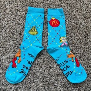 NWOT Blue Grinch Socks